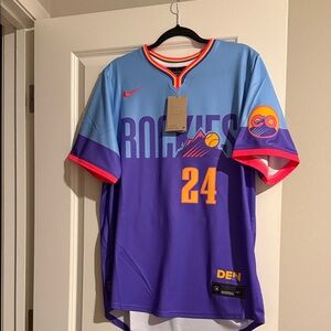 Nike Colorado Rockies Baseball Jersey - Blue & Purple #24